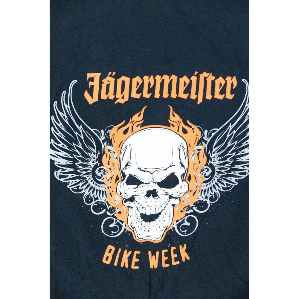 Jagermeister Bike Week Skull‎ Wings Logo Men's Black T-Shirt Size XL